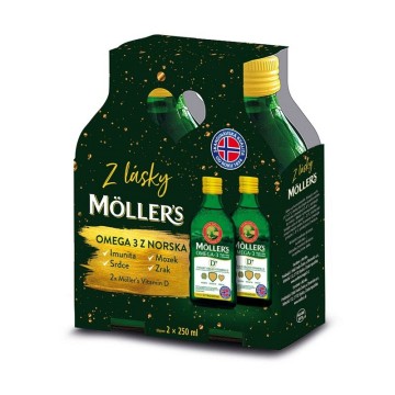 Mollers Omega 3 D+ dárkové balení—2x250ml