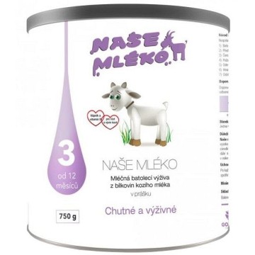 Naše Mléko 3 mléčná výživa z kozího mléka—750 g