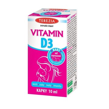 Terezia Vitamín D3 BABY od 1.měsíce 400 IU—10 ml