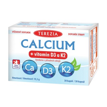 Terezia Calcium+vitamin D3 a K2—30 kapslí