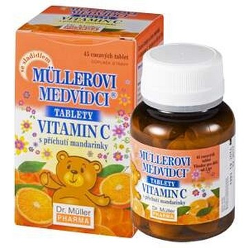 Müllerovi medvídci s vitamínem C Mandarinka—45 tablet