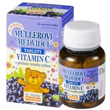 Müllerovi medvídci s vitamínem C Černý rybíz—45 tablet