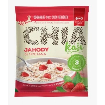 Chia kaše jahody a smetana —65 g