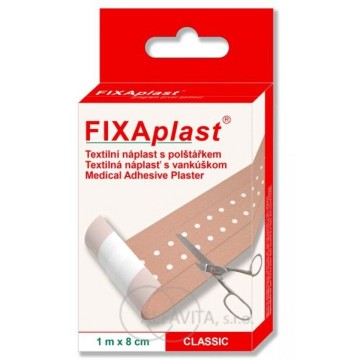 Náplast Fixaplast Classic textilní s polštářkem—1 m x 8 cm