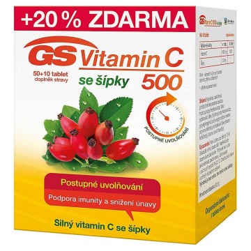 GS Vitamin C500 + šípky—50 + 10 tablet