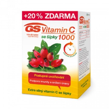 GS Vitamin C500 + šípky—100 + 20 tablet