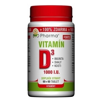 BIO-Pharma Vitamín D3 Forte 1000IU—90+90tablet