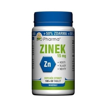 Zinek 15mg Bio-Pharma—100 + 50 tablet