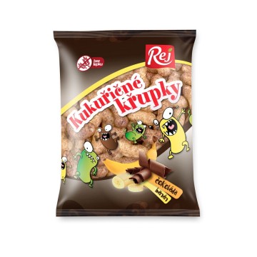 Křupky kukuřičné banánové s čokoládou—90 g