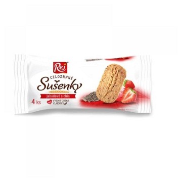 Sušenky celozrnné jahodové s chia—34 g