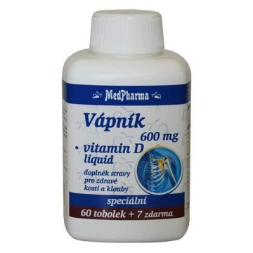 MedPharma Vápník 600mg + Vitamin D liquid—67 tobolek