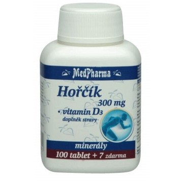 MedPharma Hořčík 300mg + vitamín D3—107 tablet