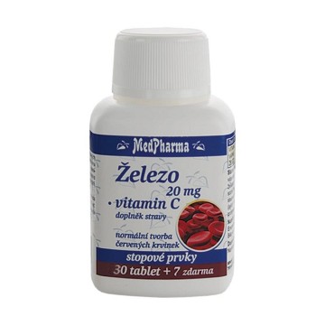 MedPharma Železo 20mg+vitamin C—37 tablet