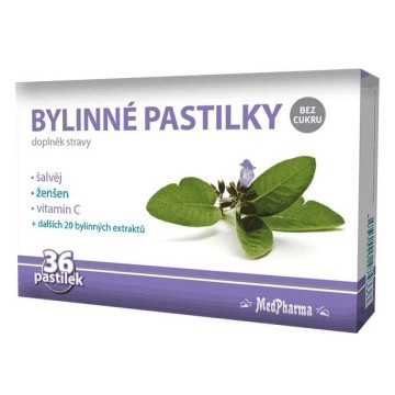 MedPharma Bylinné pastilky šalvěj—36 ks