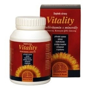 Bloom Vitality —Multivitamín s minerály, Echinacea, Q10, Ženšen, 100 tablet