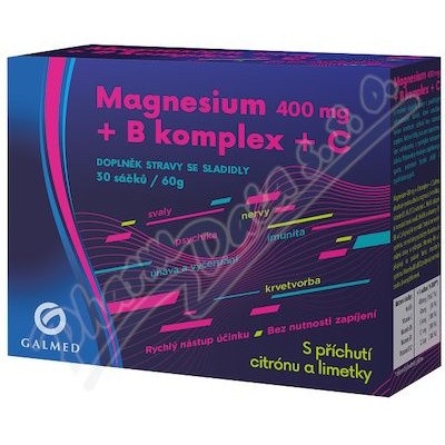 Galmed Magnesium 400mg+B komplex+C—30 sáčků