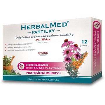 Dr.Weiss HerbalMed Echinacea Rakytník +vitamín C—12 pastilek