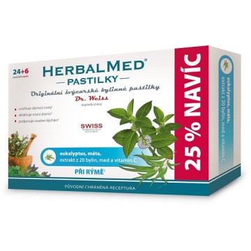 Dr.Weiss HerbalMed Eucalypt Máta +vitamín C—30 pastilek