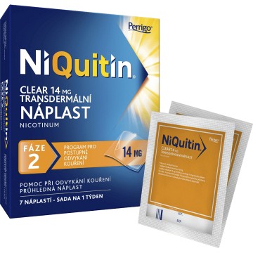 Niquiten Clear 14mg/24h—transderm.náplast 7 ks