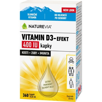 Swiss NatureVia Vitamin D3 - Efekt 400 IU—kapky 10,8 ml