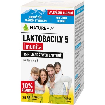 Swiss NatureVia Laktobacily 5 Imunita—33 kapslí