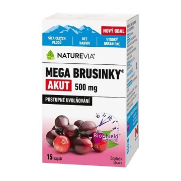 Swiss NatureVia Mega brusinky Akut—15 kapslí