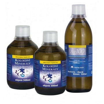 Koloidní minerály + Ag100 10ppm —2x300 ml + 500 ml