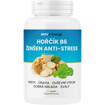 MOVit Hořčík B6 Ženšen Anti-stress —60 kapslí