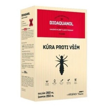 Bioaquanol Kúra Vši—šampon 250ml + balzám 250ml + hřeben