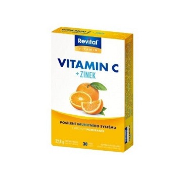 Revital Vitamín C + Zinek Pomeranč—30 cucavých tablet