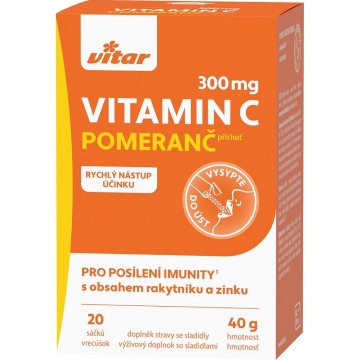 Vitar Vitamín C 300mg+rakytník+zinek—20 sáčků x 2g