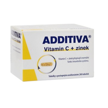 Additiva vitamin C + zinek—80 kapslí