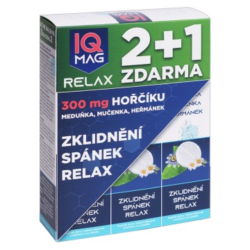 IQ Mag Relax 300mg hořčíku šumivé tablety—3x20ks