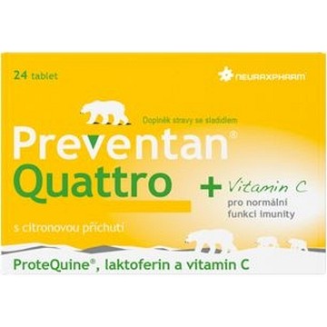 Preventan Quattro citrononová příchuť—24 tablet