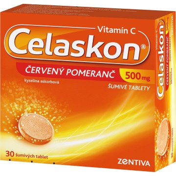 Celaskon Červený pomeranč 500 mg—30 šumivých tablet