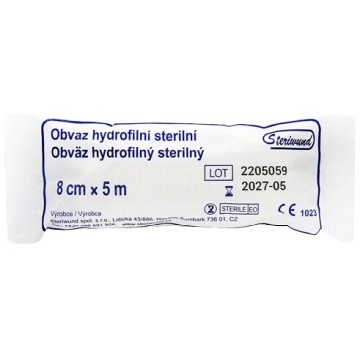 Obinadlo hydrofilní pletené sterilní 8cmx5m—Steirwund 1 ks