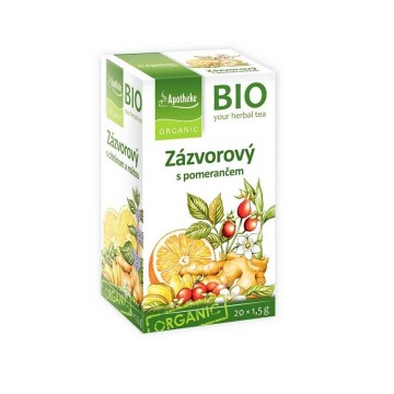 Apotheke BIO Zázvorový čaj s pomerančem—nálevové sáčky 20x1,5g