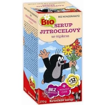 Krtečkův sirup Jitrocelový se šípkem BIO—250 g