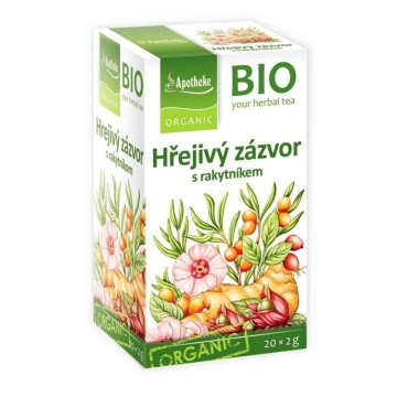 Apotheke BIO Hřejivý zázvor s rakytníkem—nálevové sáčky 20x2g