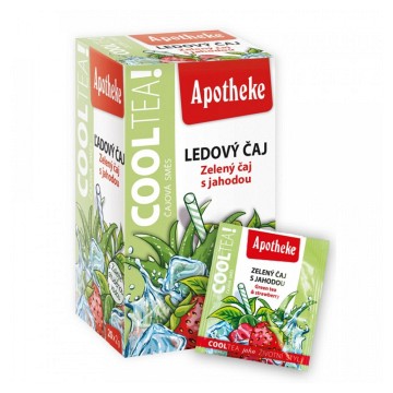 Apotheke COOLTEA Zelený čaj s jahodou—nálevové sáčky 20x1,5 g