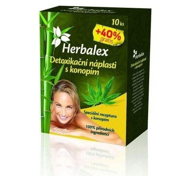 Herbalex detoxikační náplast s konopím—10 ks + 40% zdarma