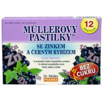 Müllerovy pastilky se zinkem bez cukru—12 ks