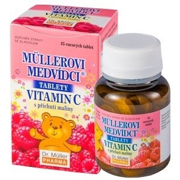 Müllerovi medvídci s vitamínem C Malina—45 tablet