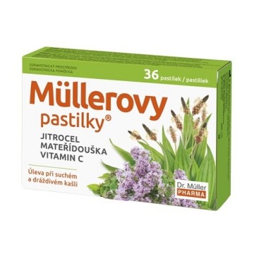 Müllerovy pastilky s jitrocelem a mateřídoškou—36ks