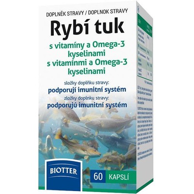 Rybí tuk s vitamíny a Omega-3 kyselinami—60 tobolek