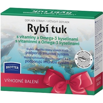 Biotter Rybí tuk s vitamíny a Omega-3 kyselinami —3x 60 kapslí