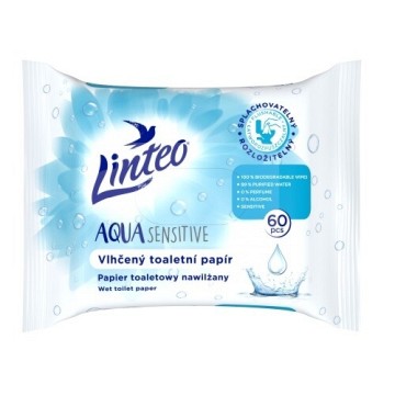 Vlhčený toaletní papír LINTEO Aqua Sensitive —60ks