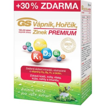 GS Vápník Hořčík Zinek Premium—100 + 30 tablet