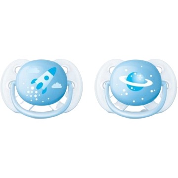 AVENT Šidítko Ultrasoft Deco chlapec 0-6 měsíců—2 ks