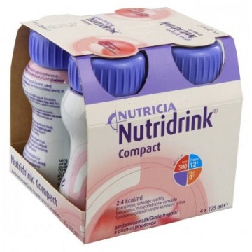 Nutridrink Compact S příchutí jahodovou—4x125 ml